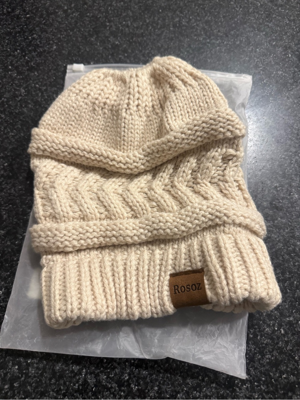 Kids Cream Knit Beanie